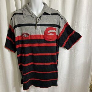 Vintage Fubu Polo Rugby Short Sleeve Black Red Mens XL Athletic Collection